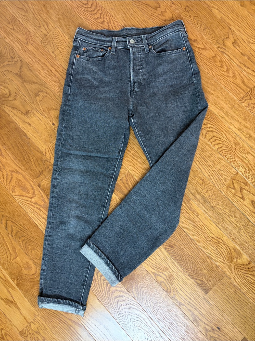 Levi's Wedgie Straight Black-Grey Denim Jeans
